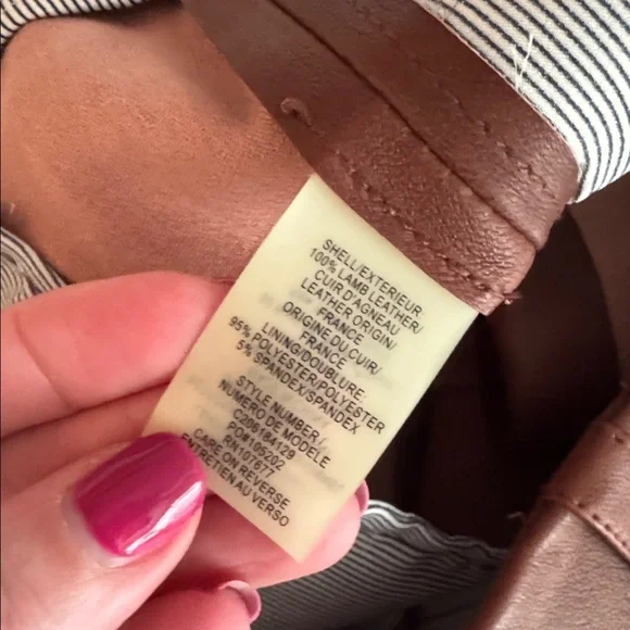 Alice + Olivia Brown Leather Shorts - Picture 4 of 4